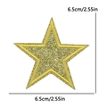 Glittery gold star embroidered patch 6.5cm with shimmering fabric and embroidery - 6.5cm款式(PE16385CT) / Light gold
