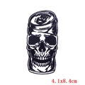 Écusson brodé punk canette de soda crâne en noir et blanc, mesure 4.1x8.4cm - Cannette de Soda Crâne (PE6594CT)