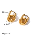 18k gold plated double ring stainless steel earrings showing dimensions and weight - Double Ring Nested Style / Gold (TE60614-G)