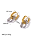 Detailansicht der zweifarbigen U-förmigen Edelstahl-Ohrringe aus Gold und Silber mit Maßen - Zweifarbig Gold & Silber (TE60744-M)