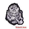 Detaillierter Gorilla-Stickaufnäher mit Zigarre und Bandana, 18,6x22,3 cm für Denim - Mode Gorilla Kopf (DB0931CT)