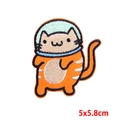 Detail van cartoon astronaut kat geborduurde patch met afmetingen van 5x5,8cm - Ruimtekat Astronaut Stijl (PE7339CT)