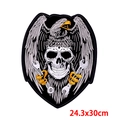 Motorcycle punk eagle and skull embroidery patch for denim jackets 24.3x30cm - Skull Eagle Wrench (DB0938CT)