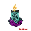 Detail of purple claw holding green potion bottle patch with 5.6cm x 8.4cm dimensions - Purple Claw Holding Green Bottle Style (PE7905CT)
