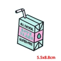 Embroidered Boys Tears drink box patch in mint and pink for DIY clothing, 5.5x8.8cm - Boys Tears Juice Box (PE7631CT)