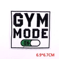 Square GYM MODE ON embroidered iron on patch for sports clothing customization - Gym Mode On Style (PE7018CT)