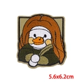 Cartoon Ente Mona Lisa Stickerei Aufnäher, hochdichter Stick für DIY Kleidung Zubehör - Mona Lisa Ente (PE8314CT)