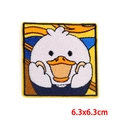 Cartoon-Ente Stickerei-Aufnäher inspiriert von Der Schrei, Größe 6,3x6,3cm - Der Schrei Ente (PE8313CT)