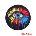 Parche bordado ojo colorido de 7,8cm para chaquetas y decoración de ropa DIY - Estilo con Forma de Ojo Colorido (PE8949CT)