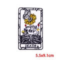 Death Tarot-Stickerei Aufnäher mit Totenkopf und Sonnenblume für DIY Punk Jacken Design - Tod Sonnenblume (PE9216CT)