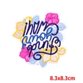 Toppa ricamata boho con fiori e scritta Find Your Way, applique da 8,3x8,3 cm - Stile Slogan Ispiratore Bohémien (PE7114CT)