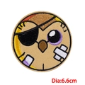Patch brodé hibou pirate pour décoration de vêtements DIY avec 6.6cm diamètre - Chouette Pirate (PE8253CT)