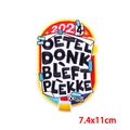Oeteldonk Carnival 2024 cartoon frog embroidery patch for festival clothing DIY - 2024 Oval Text Style (PE9448CT)