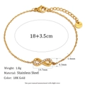Technical specifications and dimensions of 18K gold plated stainless steel infinity bracelet - Bracelet / Gold