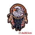 Large eagle head embroidery patch with dreamcatcher feathers for biker jackets - Indian Eagle Dreamcatcher (DB0936CT)