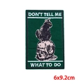 Toppa ricamata con gatto nero e teschio con scritta Don't Tell Me What To Do - Teschio di Gatto Nero (PE9496CT)