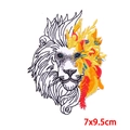 Lion head embroidery patch featuring floral artistic design in 7x9.5cm size - Floral Lion (PE9010CT)