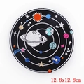 Solar system embroidered patch with planets and stars design in 12.8cm circular size - Solar System Galaxy Style (PE4794CT)