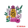 Bohemian embroidered lantern patch with floral details and Matthew 5:16 text, 8.7x8.6cm - Lantern Inspirational Text Floral Style (PE7113CT)