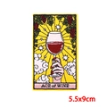 Tarot-style Ace of Wine embroidered patch featuring a hand holding a wine glass 5.5x9cm - Ace of Wine Tarot (PE9676CT)