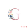 Patch thermique lettre G avec roses roses et détails de taille 7,6x7cm pour vêtements - Style Lettre G (TH3955)