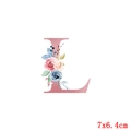 Patch thermocollant lettre L fleurie avec roses roses et baies bleues, 7x6,4cm - Style Lettre L (TH3960)
