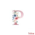 Patch thermocollant lettre P fleurie pour DIY, design aquarelle rose de 7x5cm - Style Lettre P (TH3964)