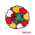 Borduurwerk patch van cartoon kikker met hartjes voor Oeteldonk, maat 9x8,5 cm - Rode Lippen Kikker met Hartjes (PE9576CT)