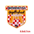 Oeteldonk Carnival shield patch with beer embroidery and red white checkered background - Brabant Shield (PE9618CT)