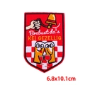 Detailed embroidery of Dutch Oeteldonk frog patch with beer mugs and ringing bell - Cheers Shield (PE9620CT)