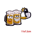 Funny Oeteldonk beer mug selfie embroidery patch 11x7.2cm for DIY clothing decor - Selfie Beer (PE9628CT)
