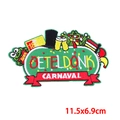 Detail van Oeteldonk carnaval kikker strijkapplicatie met rood, geel en witte kleuren - Carnaval Combinatie (PE9551CT)