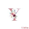 Patch thermocollant lettre Y avec roses roses pour décoration DIY de vêtements 7.3x7cm - Style Lettre Y (TH3973)