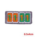 Detail of embroidered Kruikenstad patch featuring 1111 numbers with high-quality texture - 1111 Clock Style (PE9605CT)