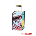 DIY anxiety juice embroidered patch with skull design for clothing and bags 4.1x8.5cm - Anxiety Juice Box Style (PE8766CT)