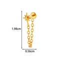 Joyas de titanio G23 para piercing en oro con perno de estrella y cadena de borlas - Estilo Estrella (T2577) / Dorado