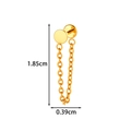 Pendiente de piercing en titanio dorado con cadena de borlas, largo 1,85 cm - Estilo Disco (T2577) / Dorado