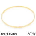 Minimalist golden titanium steel plain bangle with 55mm inner diameter and 3mm width - 3mm Single Ring - Inner Diameter 55mm / Gold