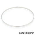 Minimalist polished silver titanium steel thin bangle bracelet inner size 55x3mm for women - 3mm Single Ring - Inner Diameter 55mm / Silver