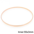 Minimalist rose gold stainless steel plain bangle with 55x3mm inner size - 3mm Single Ring - Inner Diameter 55mm / Rose Gold