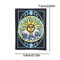 Tarot embroidered patch featuring sun moon and waves design for DIY hats and bags 7.2cm - Sun Crescent Wave Style (PE12540CT)