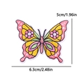 Colorful butterfly embroidery patch for clothing decoration 6.3cm x 5.0cm iron-on badge - Colorful Butterfly Style (PE12497CT)