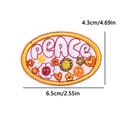 Detail showing Peace embroidery patch with dimensions 6.5cm x 4.3cm and sunflower motifs - Peace Sign Style (PE12498CT)