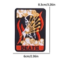 Detailed macro view of Death Tarot embroidery patch with specific 8.3x6cm dimensions - Death Tarot Card Style (PE12544CT)