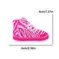 Pink and white sneaker embroidered patch, DIY iron-on applique for clothing, 6x4cm size - Pink Sneaker (PE12522CT)