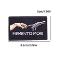 Memento Mori embroidered patch featuring creation of Adam hands for DIY clothing 8.2cm - Memento Mori Hands Style (PE12443CT)