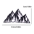 Mountain peak embroidered patch in black and white, size 9.3cm wide for DIY clothing - Snow Mountain Style (PE12483CT)