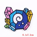 Colorful crystal cluster embroidery patch with 8.1x7.2cm dimensions for clothing - Colorful Crystal Style (PE6099CT)