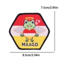 Parche bordado rana Oeteldonk con alas y corazón para manualidades DIY de carnaval - Virgo-Rana Ángel (MAAGD)