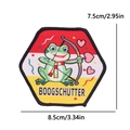 Parche bordado de rana arquera de Oeteldonk para decoración de ropa de carnaval - Sagitario-Rana Arquera (BOOGSCHUTTER)